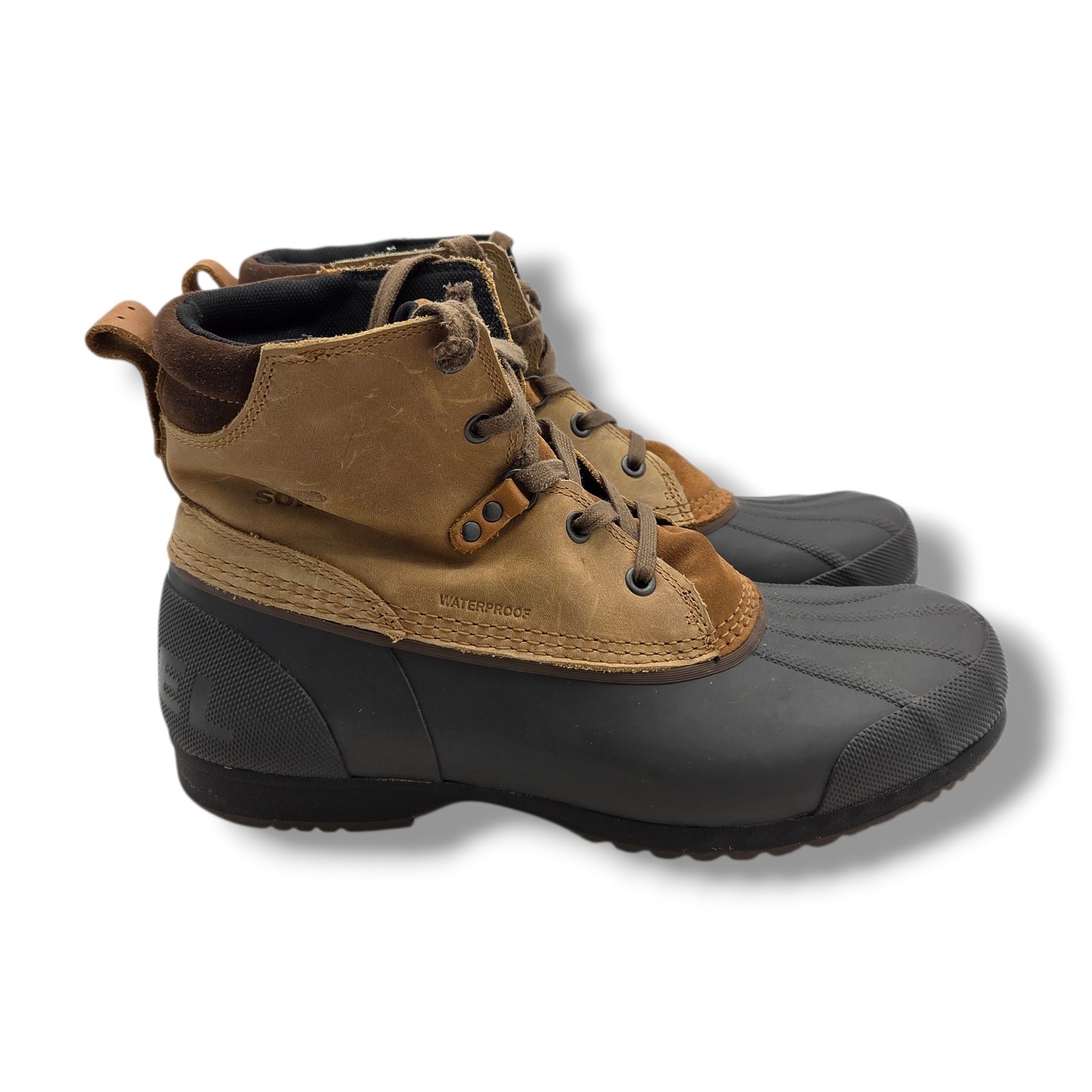 Sorel Ankeny Waterproof Snow Duck Boots Mens 11 Brown Leather